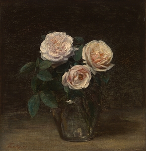 Still Life with Roses [1877] by Henri Fantin–Latour [1836–1904]